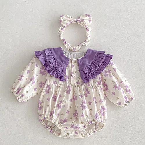 2025 New Autumn 1-5Yrs Girl Party Dress Baby Girl Romper Long Sleeved Cotton Splicing Kids Princess Dresses Sister Clothes