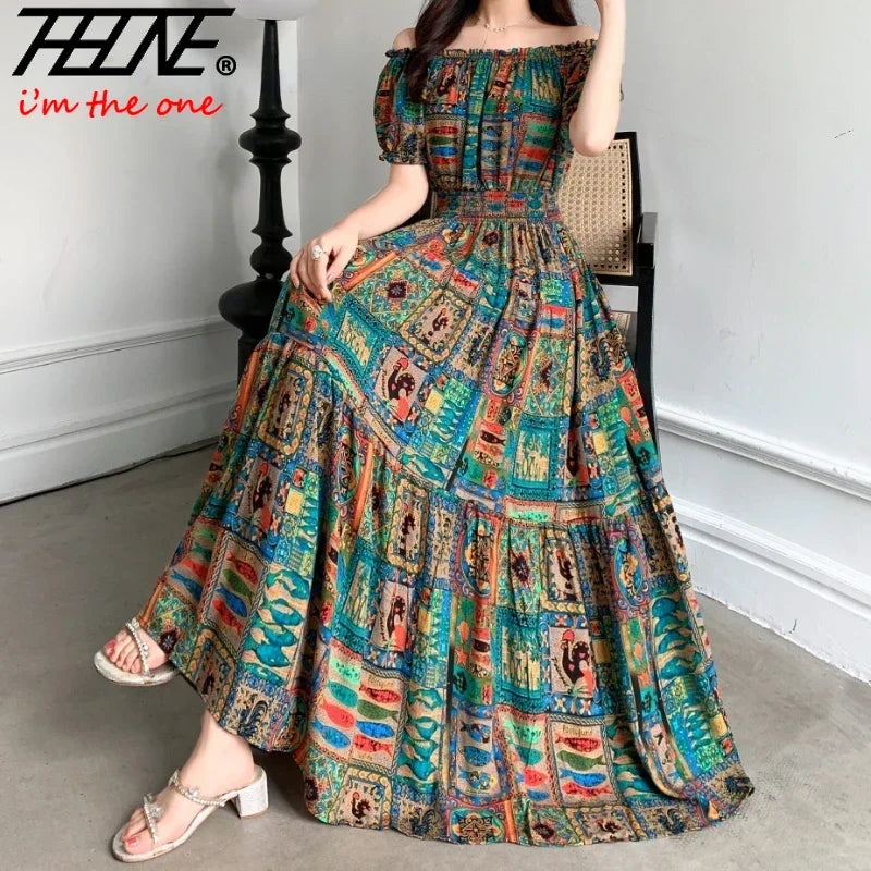 New Summer Indian Dress Women 2026 Clothes Vestidos Para Mujer Boho Long Vintage Sexy Korean Fashion Casual Bohemian Floral Robe