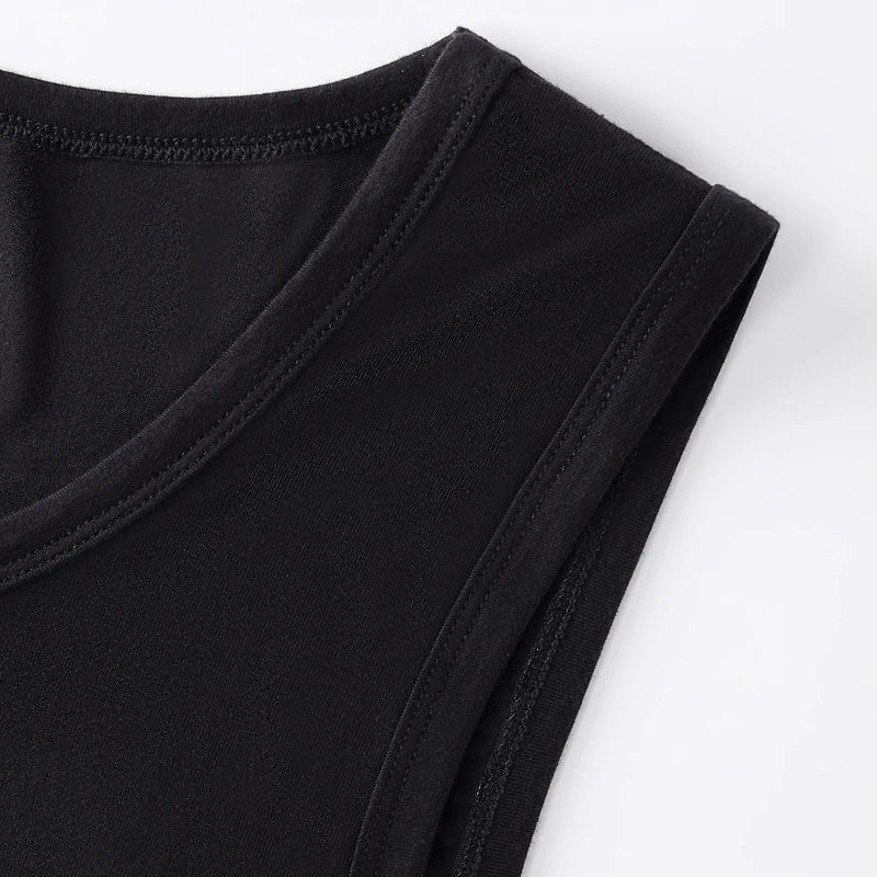 2Pcs/Pack Men's Tank Top Sleeveless Gym T-Shirt Man Vest Solid Color Compression Undershirts Men Tops High-Quality Bamboo Fiber
