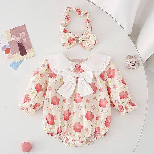 2025 New Autumn 1-5Yrs Girl Party Dress Baby Girl Romper Long Sleeved Cotton Splicing Kids Princess Dresses Sister Clothes