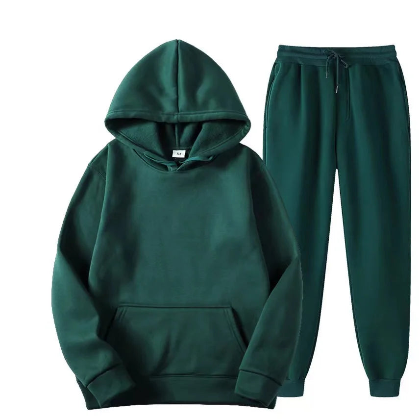 Women's  fashion Sets Hoodies Pants Autumn Winter Hooded Sweatshirt Sweatpants Hoodie Pant Hoody Pullover Female Suit