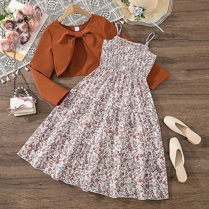 Girls Dress Summer 4-12 Years Flowers Sleeveless Fashion Elegant Little Princess Dress Birthday Dance Party Gifts Kids Clothes