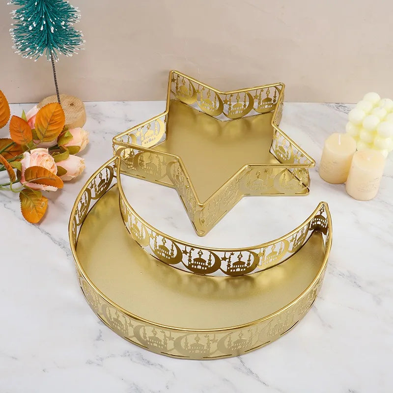 Christmas Home Decor Iron Tray Fruit Basket Storage Organizer Luxury Elegant Holiday Centerpiece