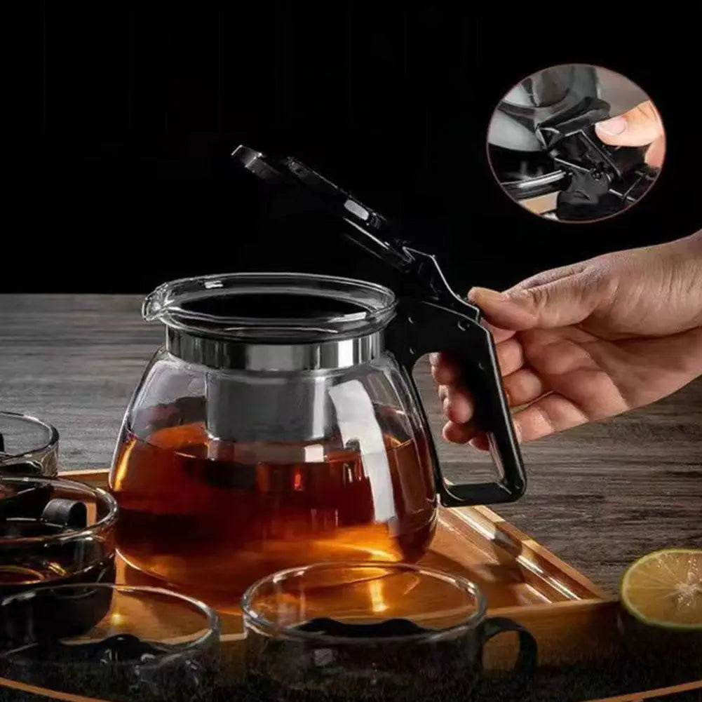1/2L Glass Teapot Heat Resistant Glass Teapot Puer Kettle Chinese Kung Fu Teawear Clear Large Capacity Kettle with Filter Basket