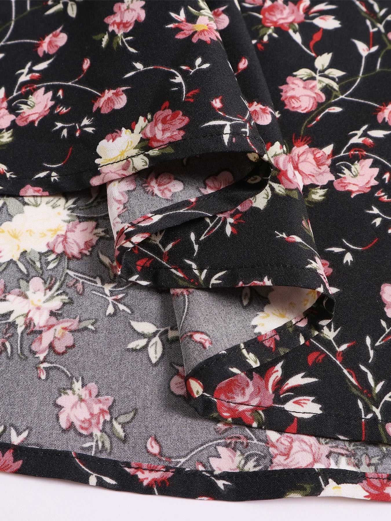 Women's Boho Curvy Holiday Outfits Frenchy Style Ditsy Floral Print Ruched Split Thigh Milkmaid Puff Sleeve Square Neck Dress
