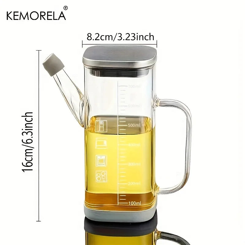 Kitchen Oil Dispenser Bottle, 700ml Olive Oil Pourer for Cooking Salad Dressing BBQ, Leak-Proof Precision Pourer With Scale