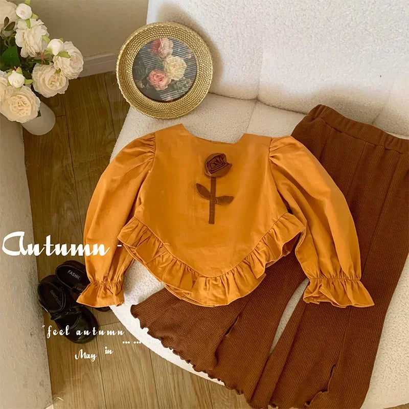 New Girls Clothes Sets Autumn Spring Long Sleeve Shirt+jeans Toddler Girl Clothes Fashion Kids Clothes Girls Suits Children 2pcs