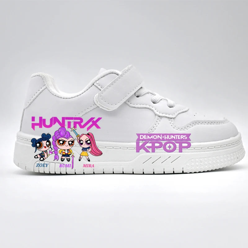 Kids KPOP Casual Shoes Children's New Fashion Valentine's Day Printed Sport Shoes Girls Anti-slip Outdoor Breathable Sneakers