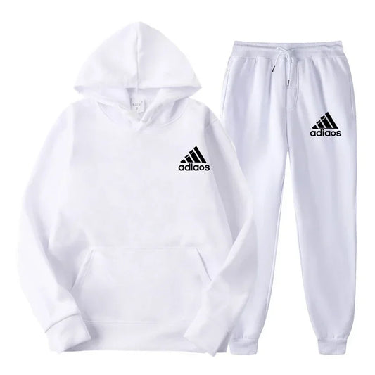 New 2025 autumn_winter men's hooded sweatshirt + jogging pants two-piece outdoor casual men's and women's sportswear set