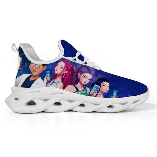 Children's Parent-child Shoes for Spring Cartoon Character Print Lightweight Sneakers Breathable Flat Heel Lace-up Casual Shoes
