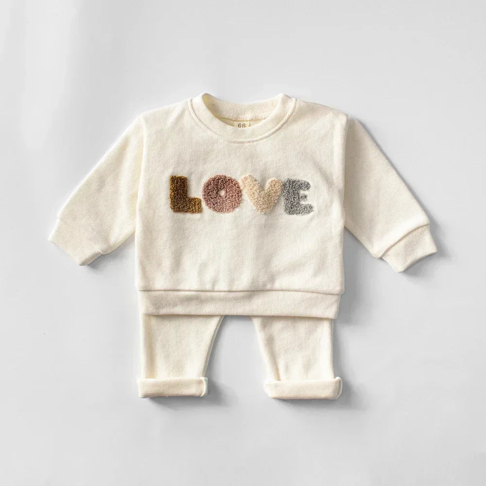 DGUKYM Spring Autumn New Babies Clothes Outfits Born Baby Boy Outfits Little Girls Boys Pullovers Tops+Pants 2PCS Baby Stuff