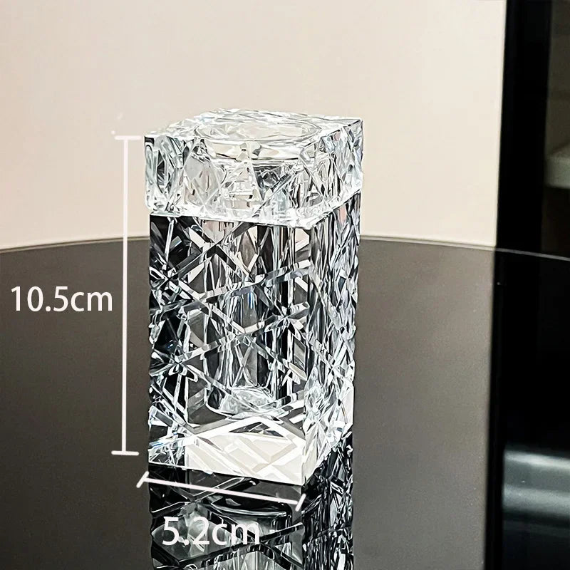 Advanced Crystal Bathroom Accessories Light Luxury Hotel Cutting Glass Toothbrush Holder Bathroom Storage Tray Cotton Swab Box