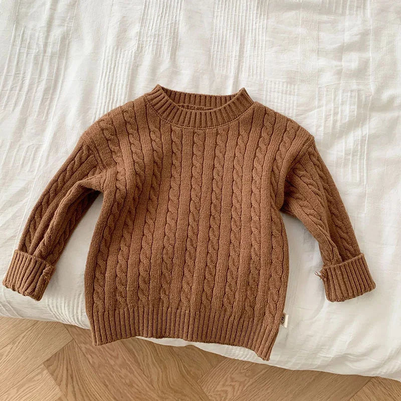 2024 Autumn Spring Kids Knitted Clothing Set Long Sleeved Solid Color Pullover Sweater+Pants Korean Style Baby Girl Clothes Suit