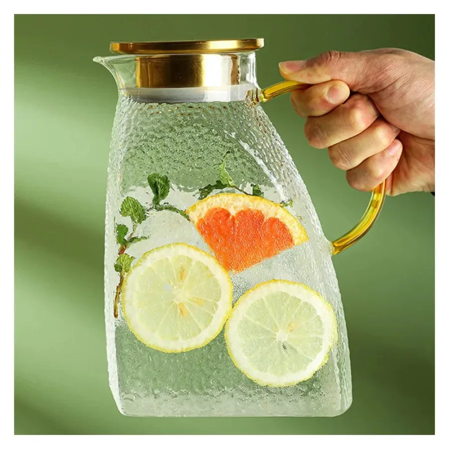 Household Large Capacity Jarra Transparent Glass Handle Heat-resistant Water Jug Teapot Water Bottle 1500ml 1800ml Glass Pitch