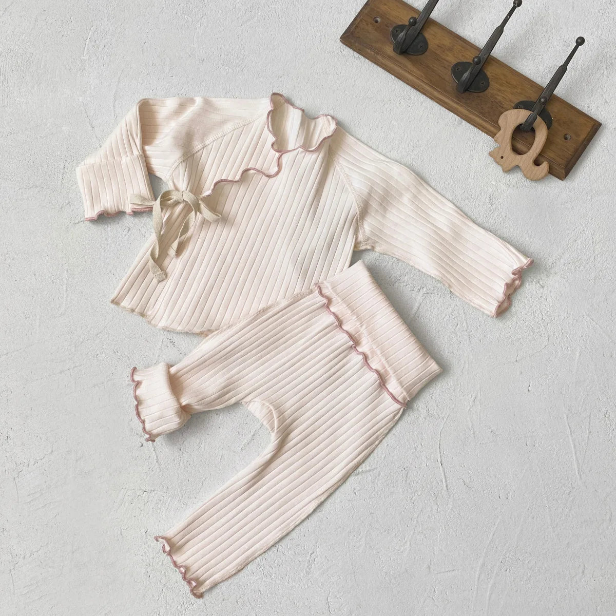 2PCS Set Toddler Clothing Long Sleeve Autumn Baby Newborn Romper Infant Kniting Bodysuit Set 0-2Y Top+Pants Clothes Set Cotton