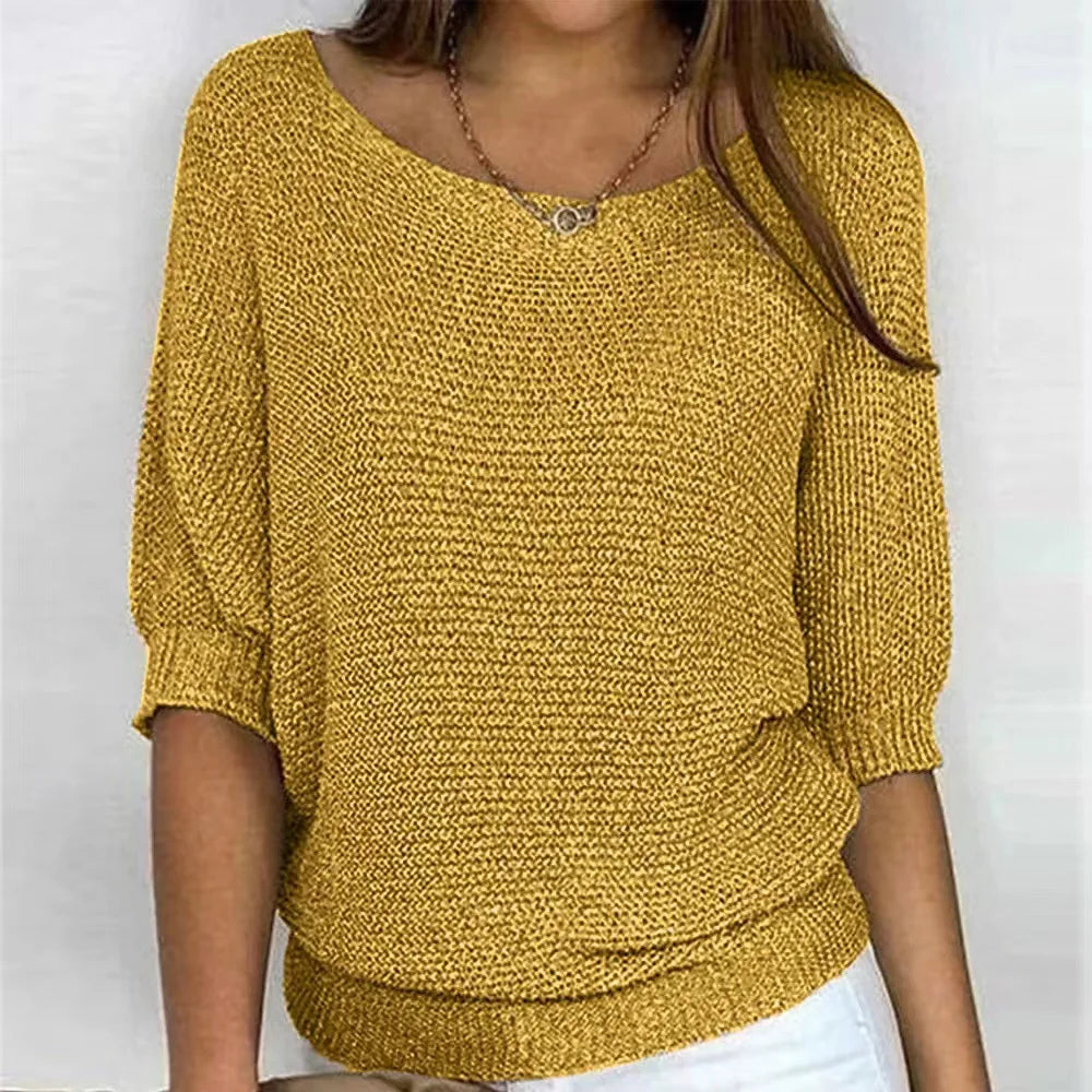 Women Sweater O-neck Autumn Basic Pullover Pulls Jumpers Korean Long-sleeved Solid Knitwear Bottoming Air-conditioned Shirt