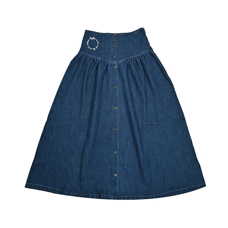 Denim blue family set girls dress boy casual shirt baby rompers family sbling set long sleeves children clothes logo embroidery