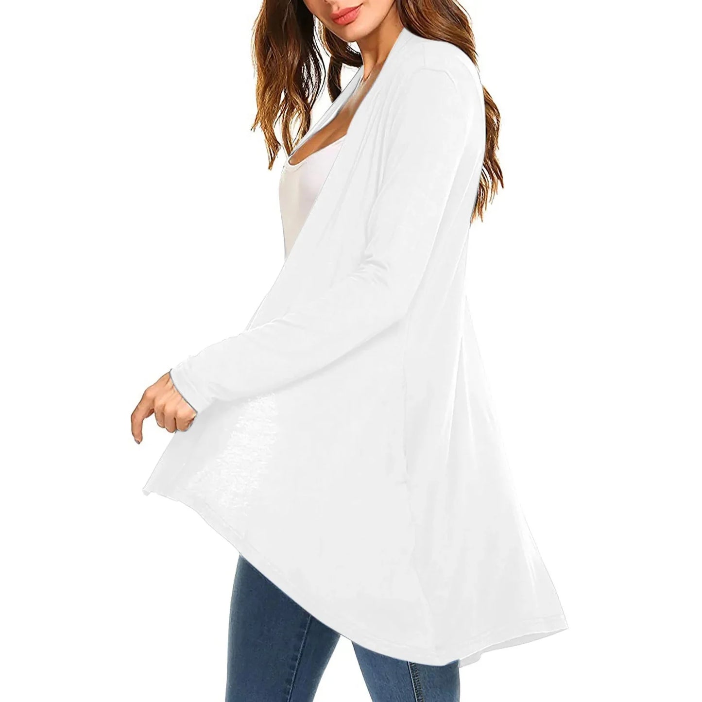 Women's Long Sleeve Knitted Pure Color Cardigan Shirt with Pocket Hot Sale Of The Season Trendy Spring Autumn Cotton Solid Color