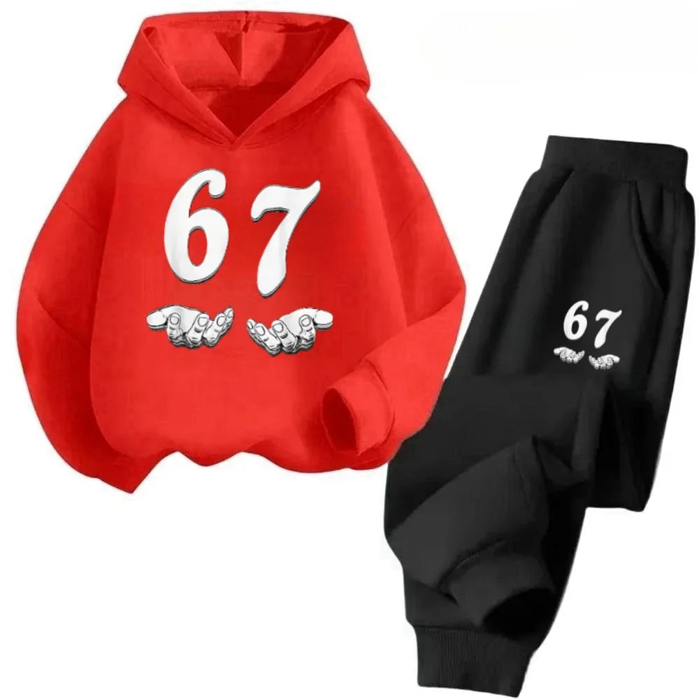 67 Fun Kids Set 4-13Y Cartoon Stitch Print Cotton Tracksuit Casual Children Outfit Free Shipping Children's Fashion Trend Set