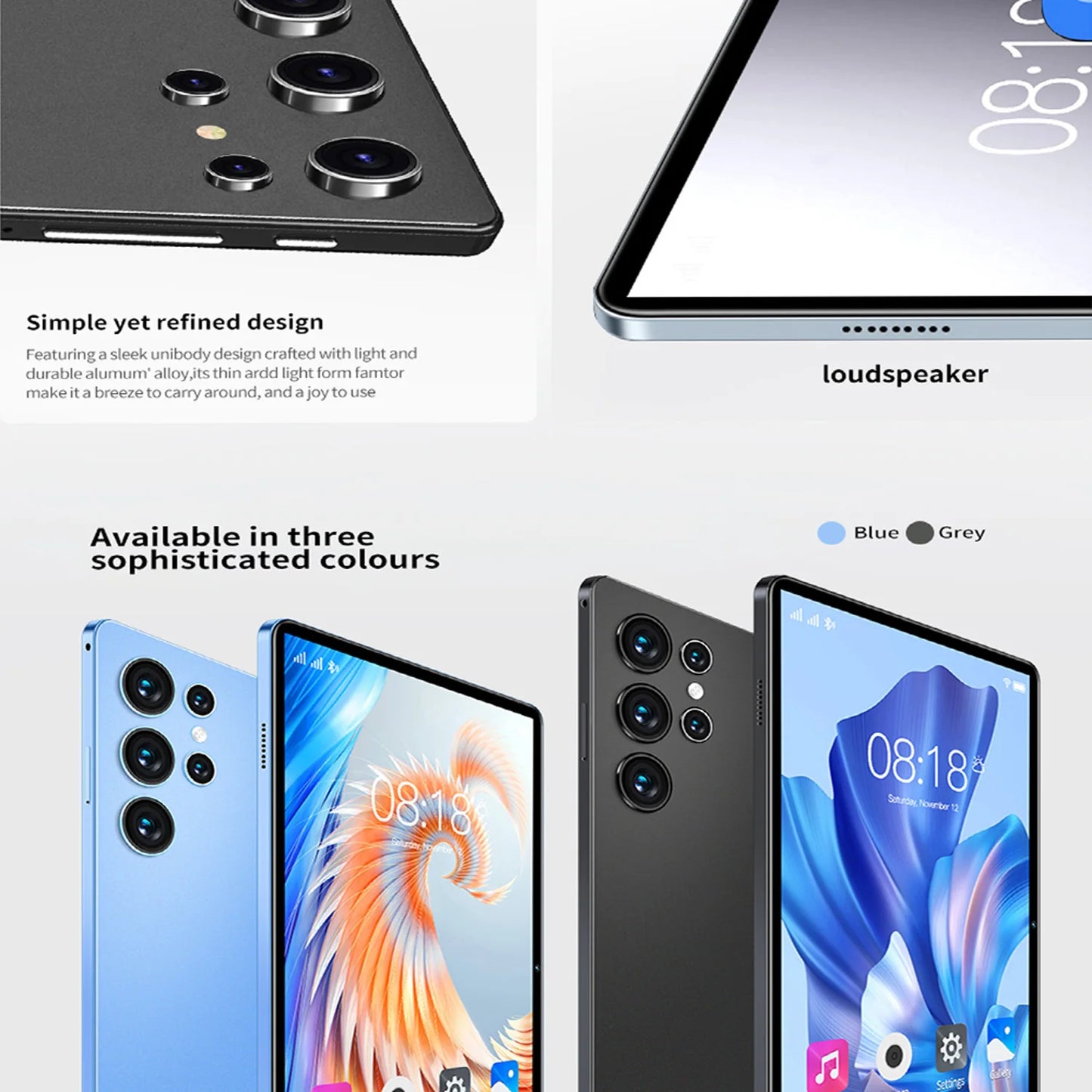 2025 New Upgraded Pad 10.1 Inch Android Tablet HD Display Octa Core 4GB RAM 64GB ROM Dual Phone Call WiFi Google Play Tablet PC