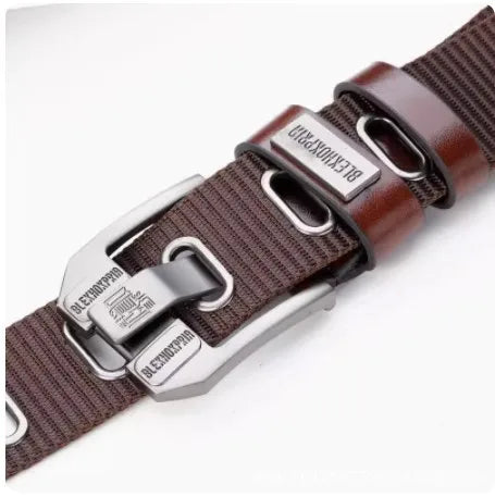 Men Pin Buckle Belt Canvas Belt Men'Fashion Nylon Belt, Jeans Belt, Military Training Thickened Denim BeltTrend,Outdoor Casual