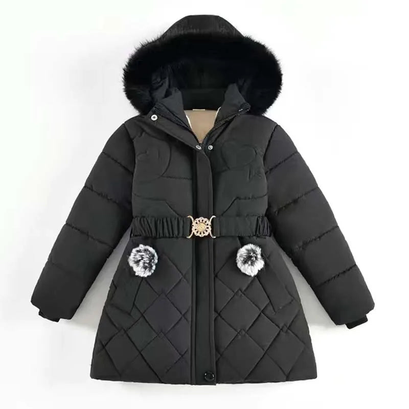 Autumn Winter Girls Jacket Keep Warm Hooded Windproof Outerwear Birthday Christmas Girls Coat 4 5 6 7 8 9 10 Years Kids Clothes