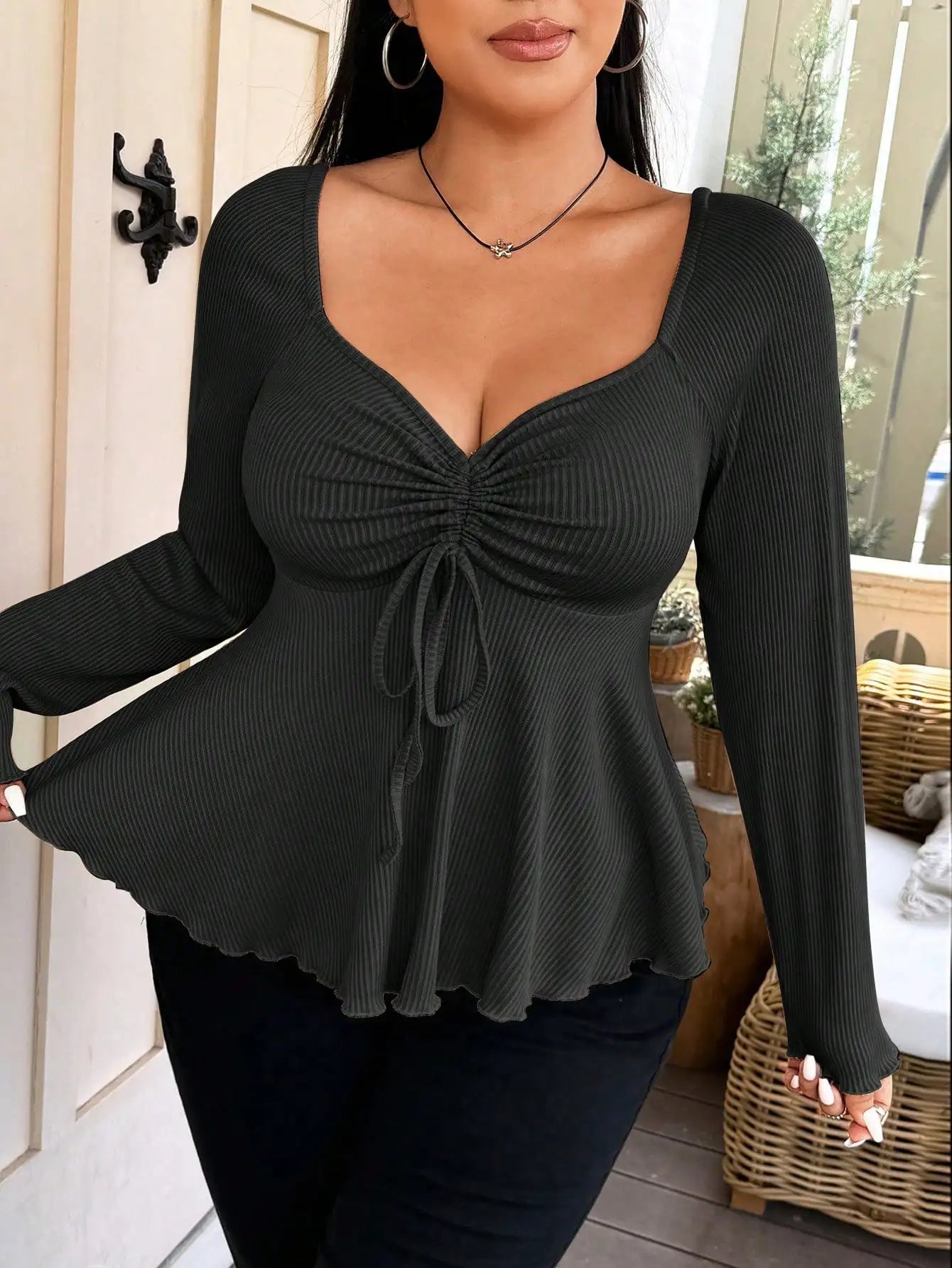 Elegant special new fashion solid color women's autumn and winter warm plus size T-shirt