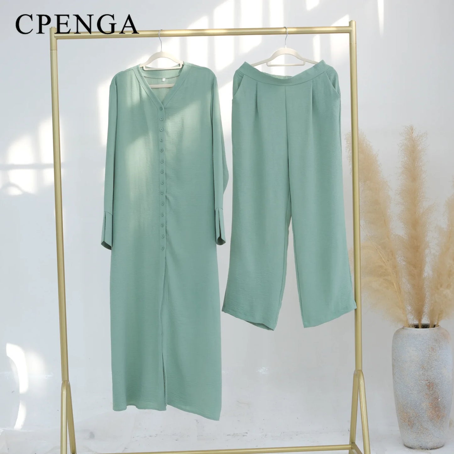 Two Piece Muslim Sets for Woman Ramadan Dubai Modest Abaya Dress Islamic Femme Vacation Travel Outfit Fashion Turkey Robe 2025