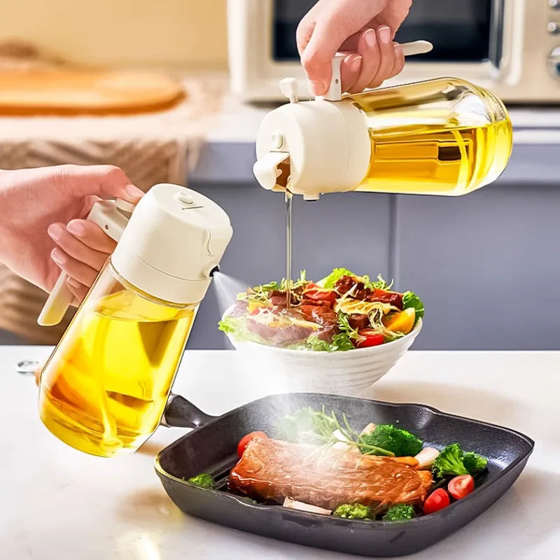 Press Type Glass Oil Spray Dispenser Oil Bottle Spray Kitchen Tool Barbecue Baking Air Frying Pan Camping BBQ YH002
