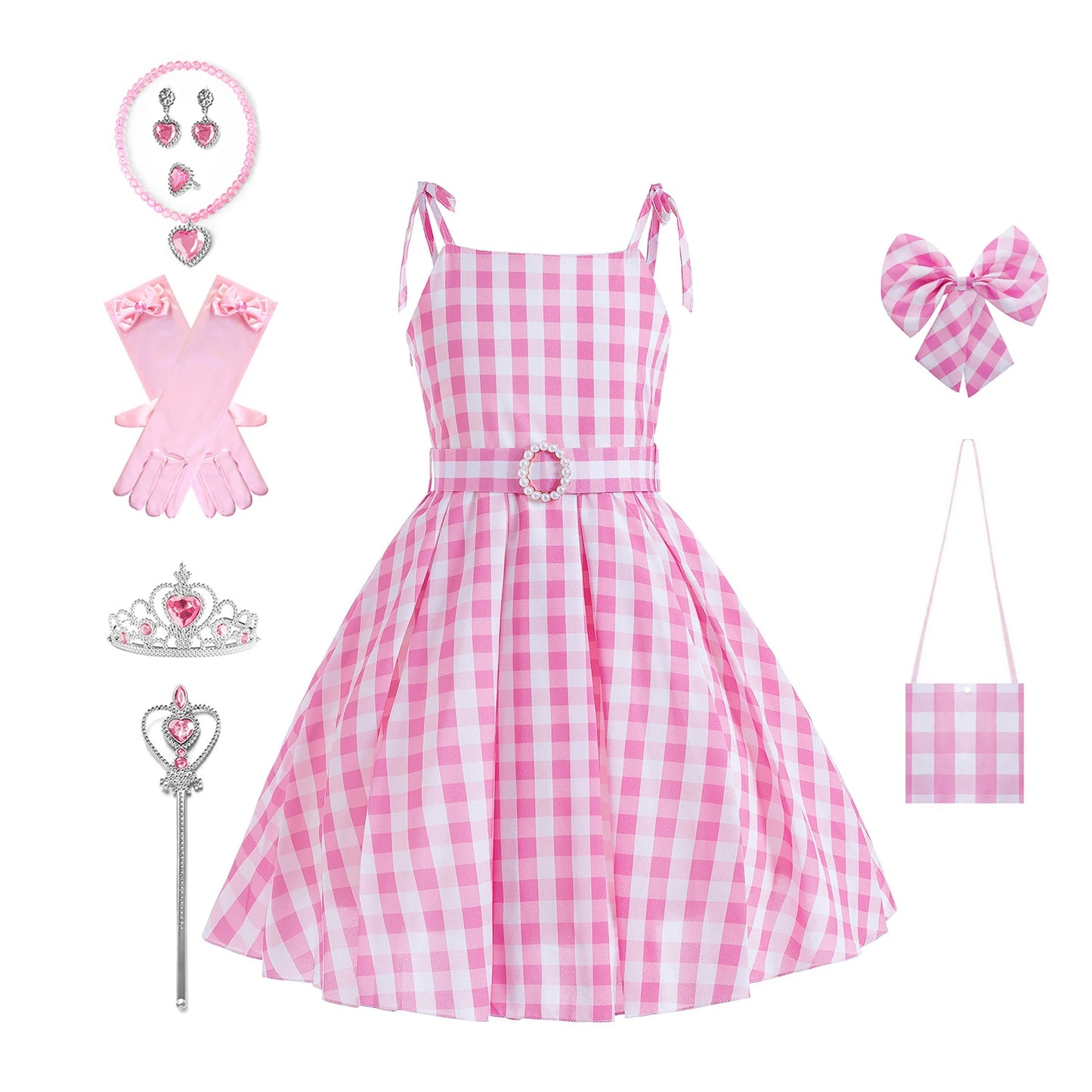 New Movie Girls Costume for Kids Girls Cosplay Birthday Party Princess Dress Pink Halloween Carnival For Girls Clothes