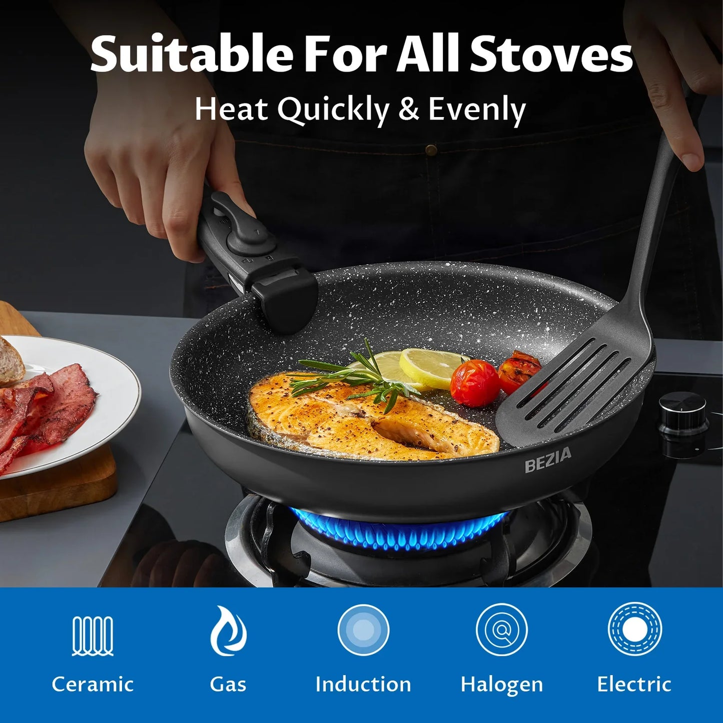 Induction Cookware Set 13 Pieces, Nonstick Pots and Pans Set with Removable Handles