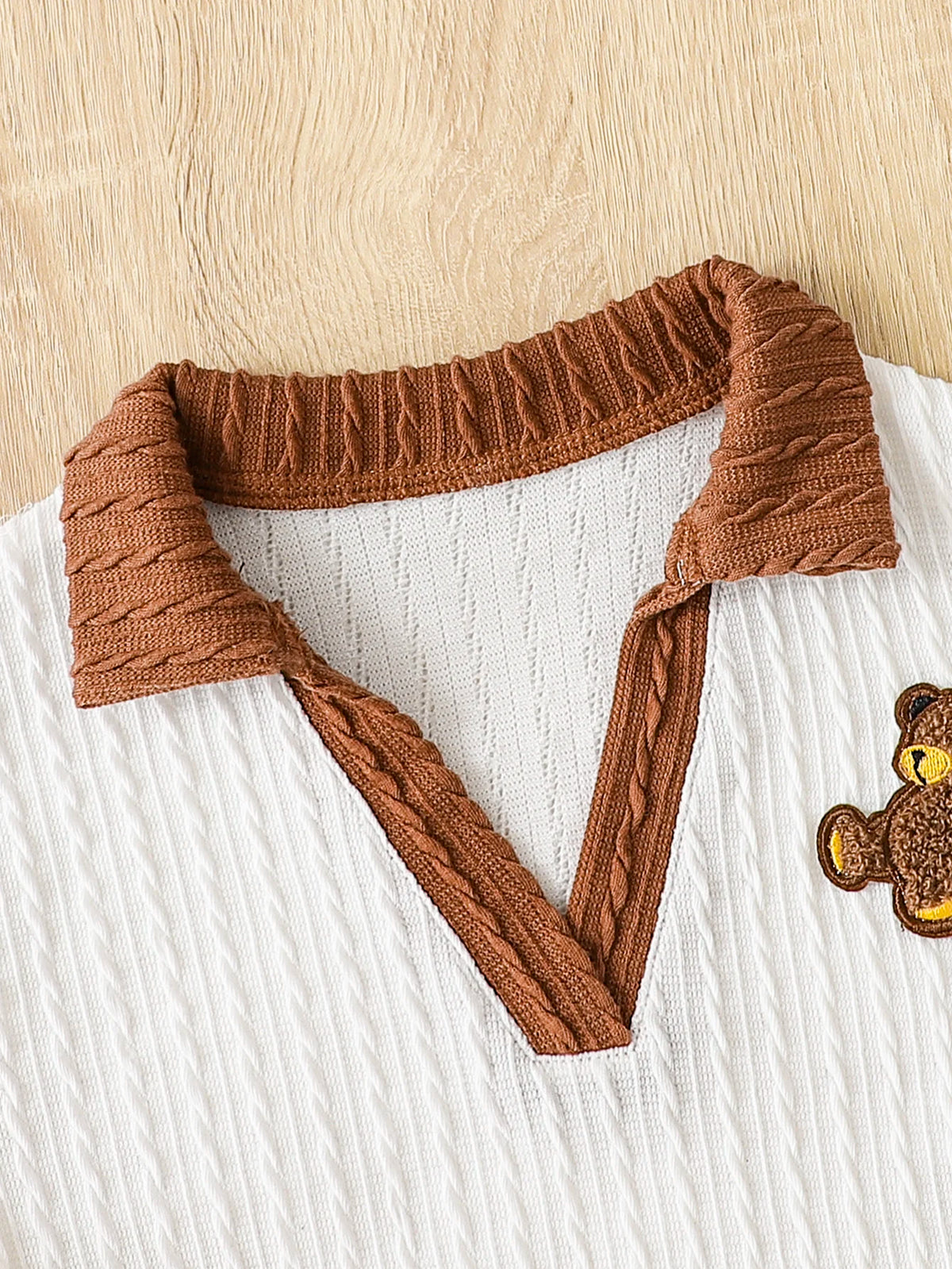 Girls Fashion Plaid Skirt Two-piece Set - Comfortable and Soft Sweater with Classic Plaid Skirt, Cute Bear Decoration