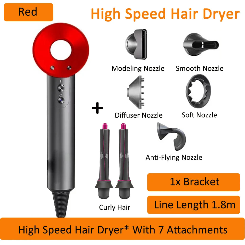 Super Leafless Hair Dryer 5 in 1 Hair Dryer 220V Professional Haircare 1600W Powerful Air Blower Negative Ionic Salon Style Tool