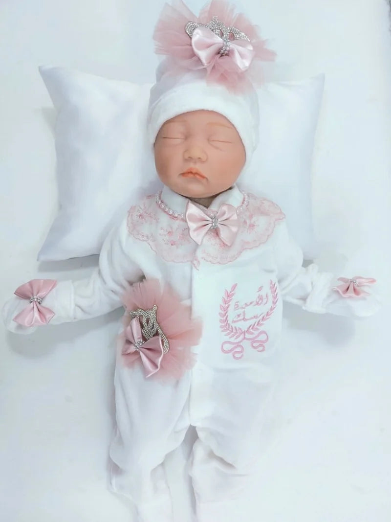 Dollbling Pearly Crown Onederful Boho Nursery Birthday Girl Mauve Dusty Pink Outfit French Lace Bodysuit Cake Smash Shirt Set