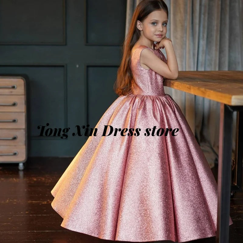 Wedding Knee Length Girls Pageant Dresses Flower Girl Dresses Jewel Lace Applique Short Sleeve For Party First Communion Gown