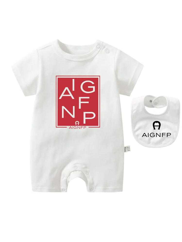 Newborns Clothes Rompers 2025 Hot sales Bib scarf Baby Jumpsuit 2Pcs Set Fashion Toddler Romper %100 Cotton Infant Boy Bodysuits