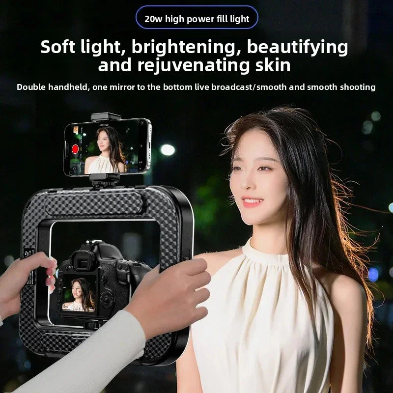 Portable Handheld Ring LED Light New Rabbit Cage Lighting Photography Lamp for Mobile Live Broadcast Selfie Light Decoration