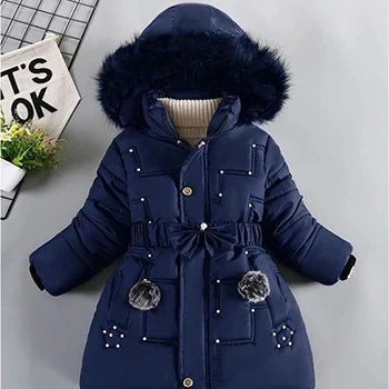 Autumn Winter Girls Jacket Keep Warm Hooded Windproof Outerwear Birthday Christmas Girls Coat 4 5 6 7 8 9 10 Years Kids Clothes