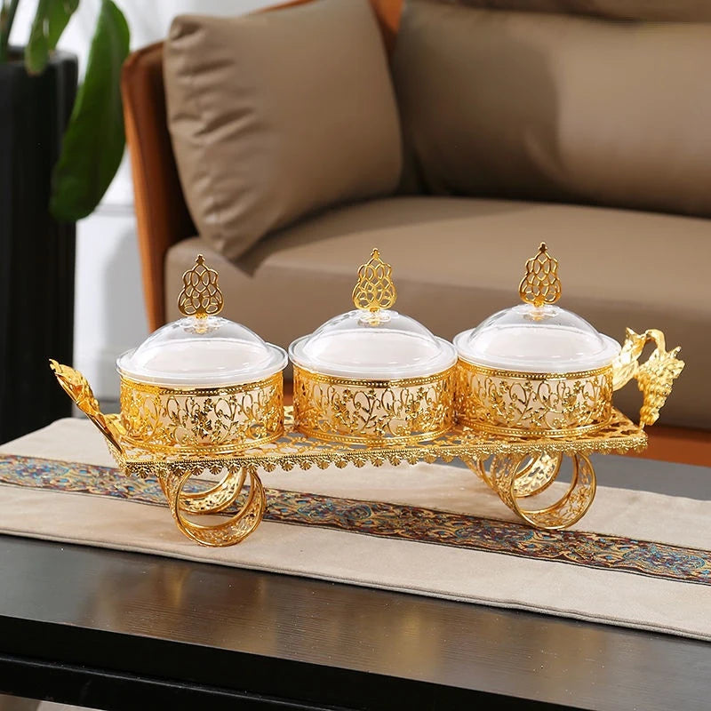 GP18 King car fruit metal plate, 6 in 1, portable, stylish, iron, dried fruit, aperitif, fruit, aperitif plate and tray