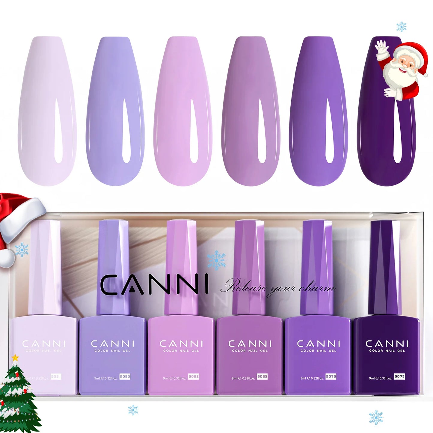6pcs/kit CANNI HEMA TPO FREE Nail Gel Polish Set Gorgeous Color Semi Permanent Soak off UV LED Gel Nail Varnish Christmas Gift