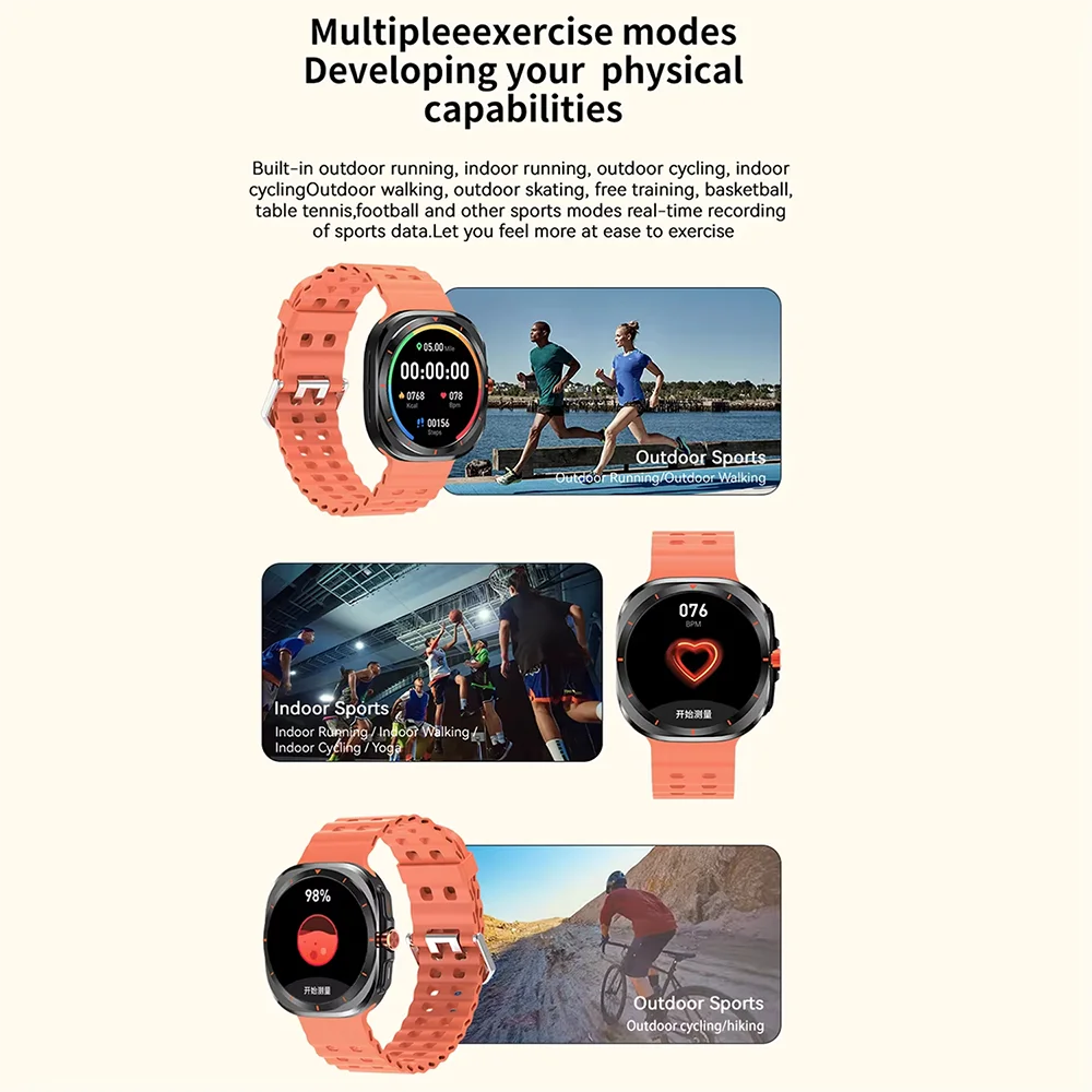 G.L Wear 2025 New Smartwatch for Men Heart Rate Monitoring Bluetooth Calling Fitness Tracking Pedometer Men's Smartwatch