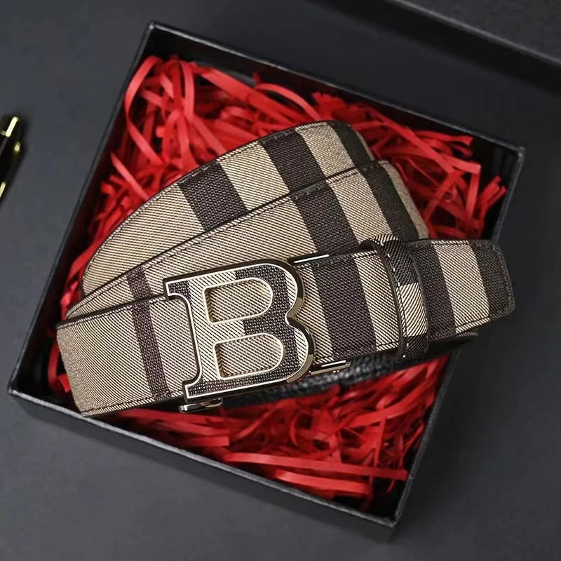 Genuine leather casual fashion men's belt cowhide alloy automatic buckle luxury brand men's belt versatile trendy blets for men