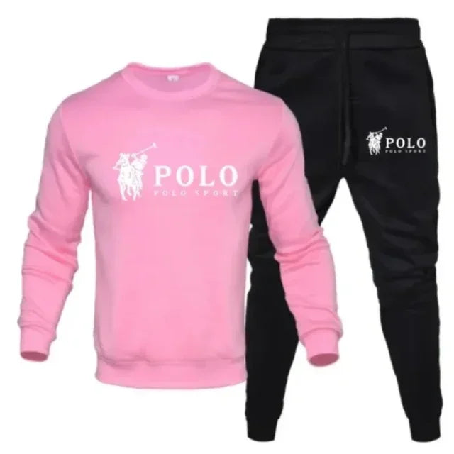 Men's autumn and winter sets of round-neck sweatshirts and jogging pants autumn and winter fashion outdoor fitness and casual