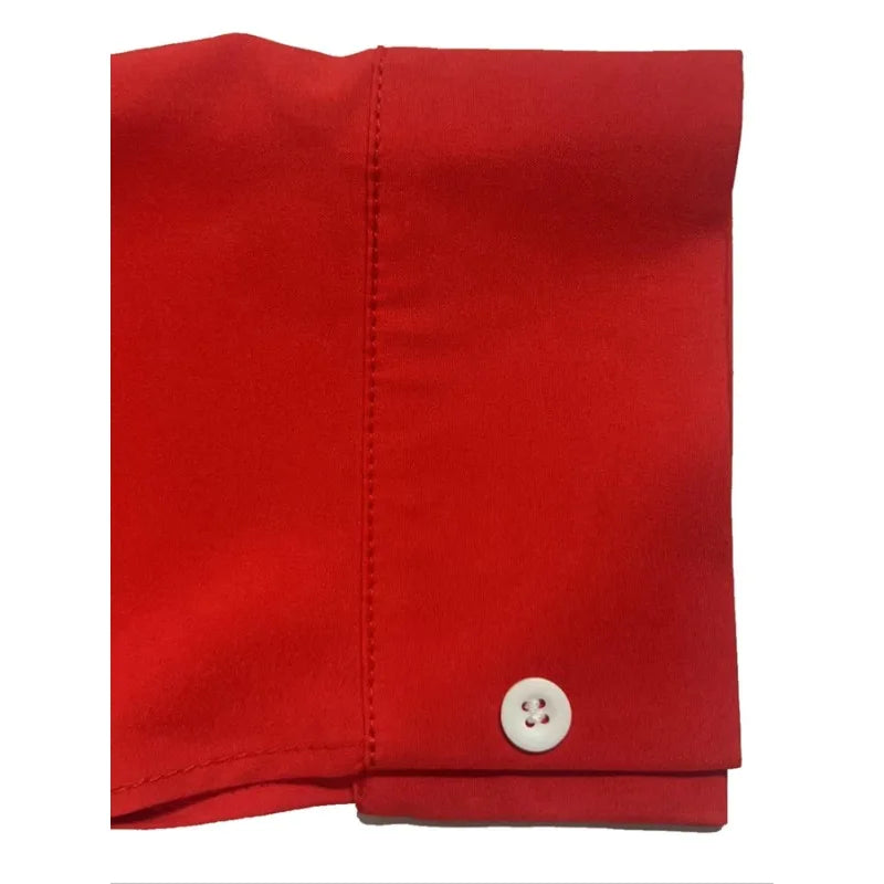 Plus Size  Women's Women's Autumn Fashion Solid Color Single Breasted Lapel Split Long Sleeved Shirt