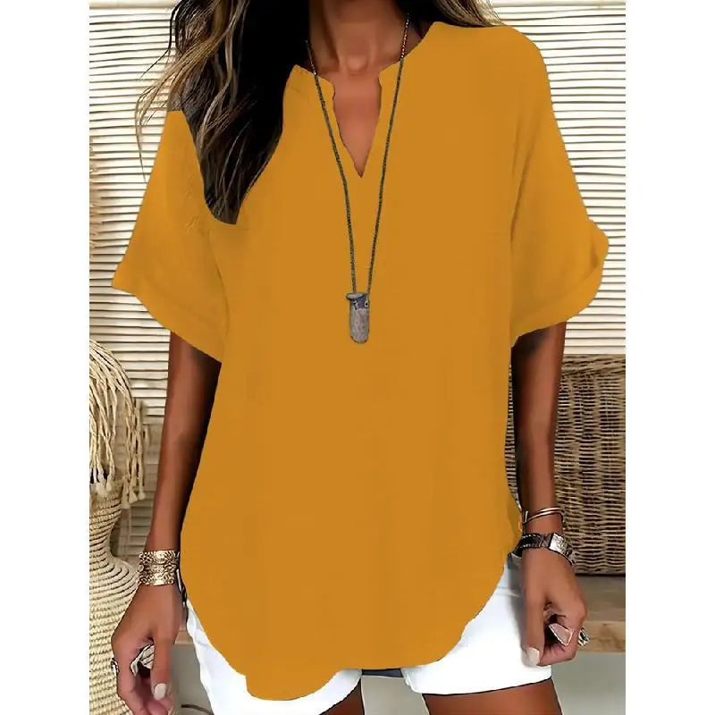 Women's Casual Color Short Sleeve Shirt Spring 2026 Princes Sleeve Other Material 100% Deformation Resistant Fashion