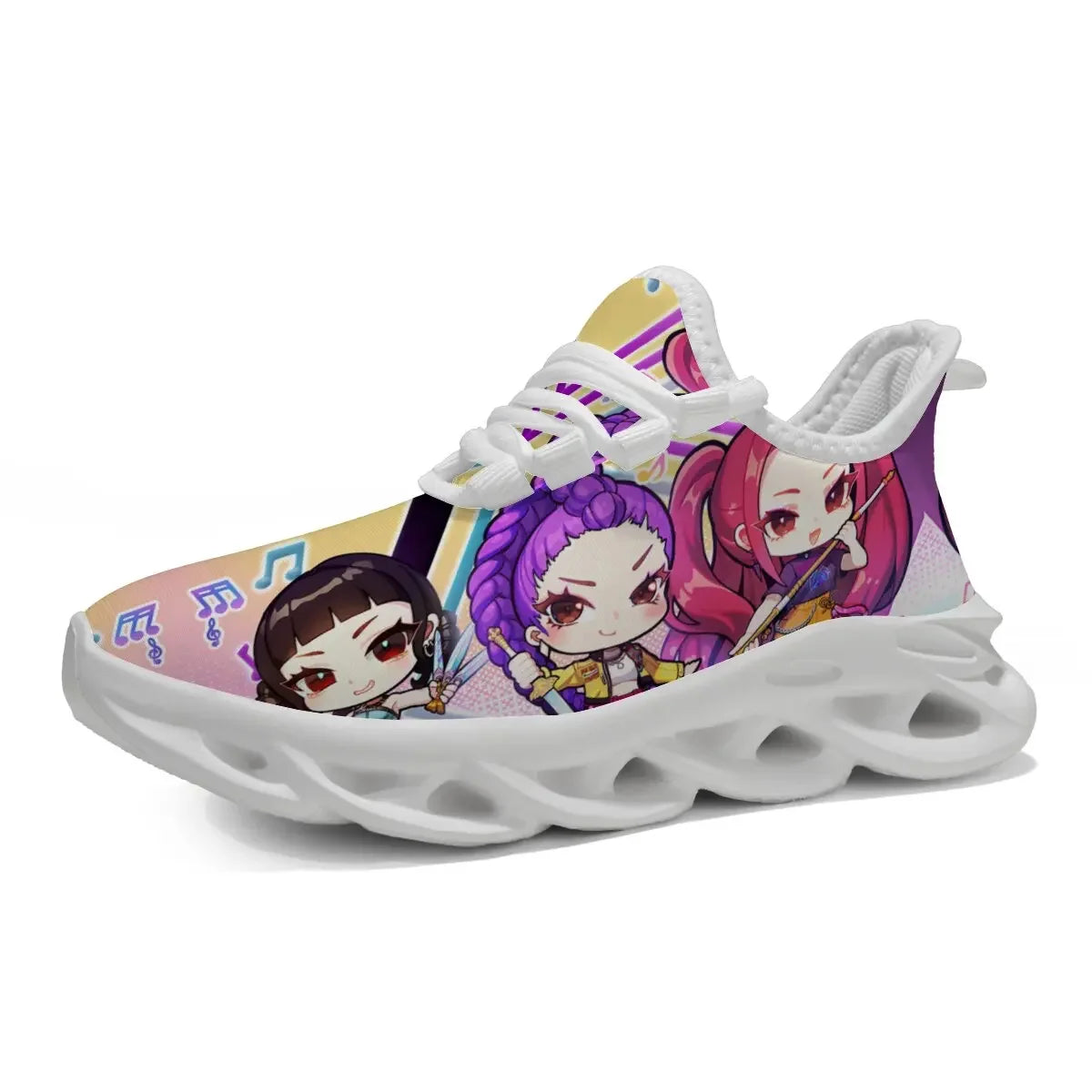 Children's Casual Shoes Cartoon Girls Music Notes Print Casual Sports Sneakers Casual Running Shoes for Men Women Large-sized
