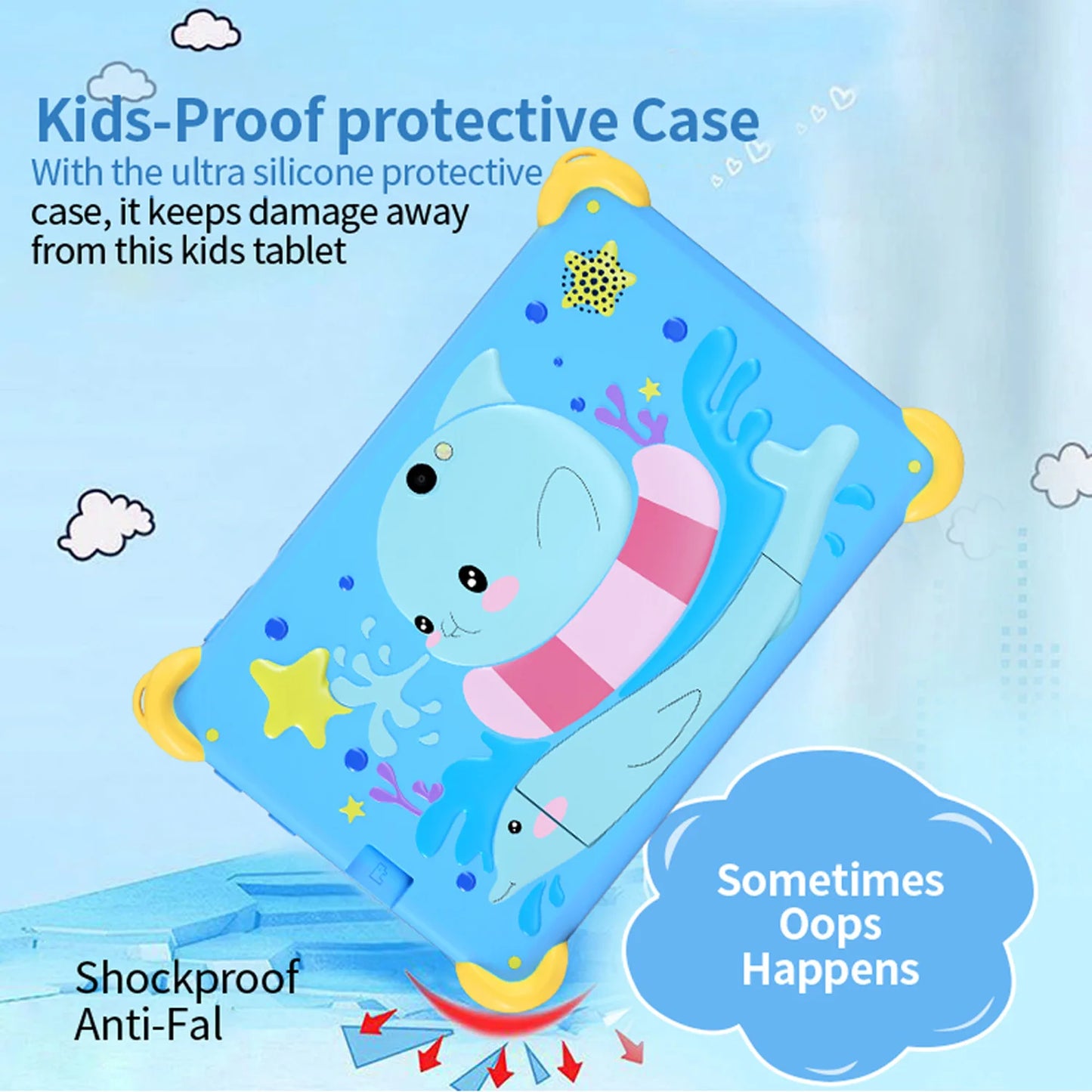 2025 New 7 Inch Cartoon Pattern Kids' tablets Quad Core 4GB RAM 64GB ROM 5G WiFi Learning Education Games Tablet Children's Gift