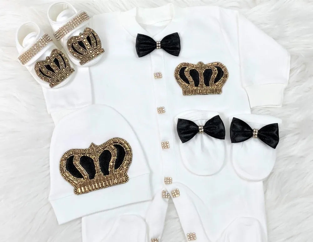 Dollbling Boy Baby Set Clothing Personalized Outfit Custom Baby Clothes Spring Angle Wing Lace Embroidery 4Pcs Layette