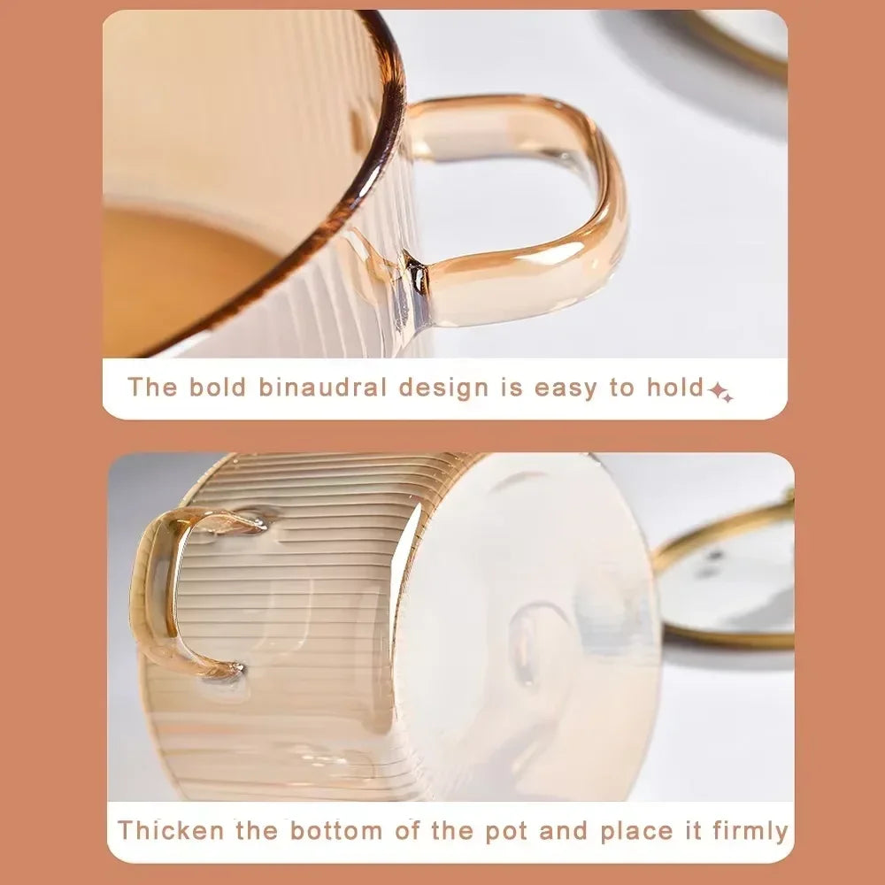 1500ML Clear Glass Saucepan with Dual Handles Soup Cooking Pot with Cover Heat Resistant Kitchen Cooking Tools