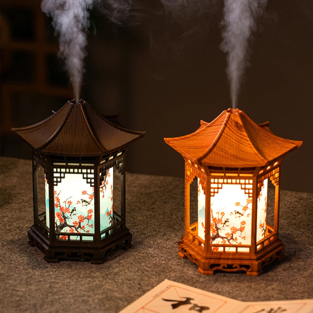 Pavilion humidifier Chinese style element unique creative decoration atmosphere night light delicate spray to improve the air